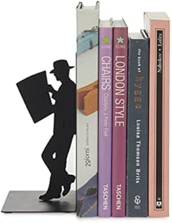 Balvi - The Reader decorative metal bookend in black colour. Original design