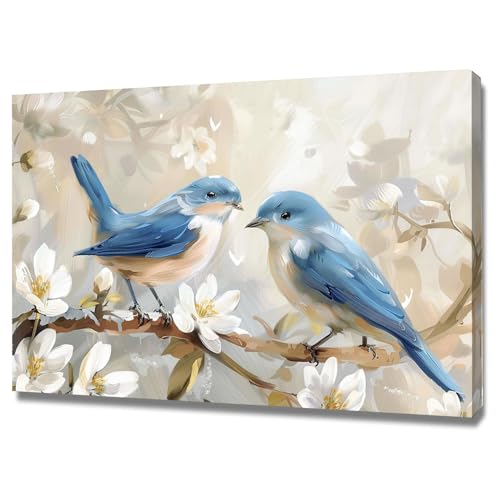Peinture de fleur et d’oiseau WODJEM impression sur toile premium 50x70