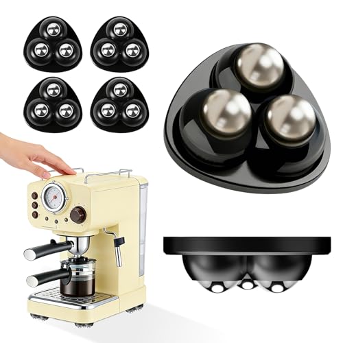 Self Adhesive Ball Casters, 360° Swivel Mini Universal Caster Wheels for Countertop Equipment & Small Furniture, Black (Black-4pcs)