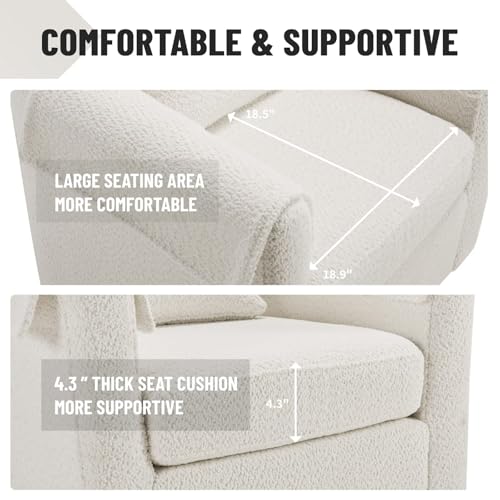 Sillón Giratorio Chenille Blanco miniatura 3