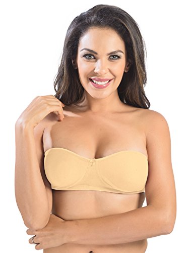 Image of SONARI Ell 18 Womens T-Shirt Bra | Double Layered, Adjustable and Removable Bra Straps, Hook and Eye Closure, Non-Wired, Soft Cotton Spandex Material (Free Transparent Straps)