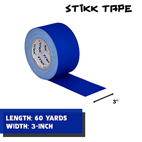 3" x 60 Yard 55 Meter Blue Gaffers Tape No Residue Cloth Matte Finish