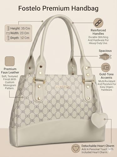 Image of Fostelo Women's Catlin Satchel Tote Handbag for Women | Ladies Purse | Stylish Shoulder Bag | Gift For Women