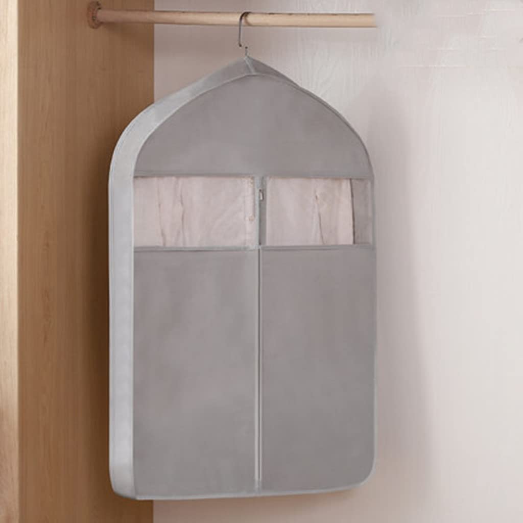Fundas Antipolvo para Ropa, Bolsa Larga para Traje, Ropa, Vestido, Abrigo, Protector de Ropa, Almacenamiento de Armario (Gris 60 * 10 * 128cm)