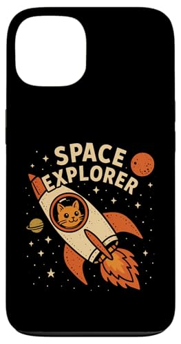 Libro de historietas retro Rocket Cat Astronaut Space Cat Rocket Carcasa para iPhone 13