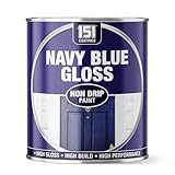 JKG NON DRIP PAINT NAVY BLUE GLOSS - Multipurpose Exterior & Interior DYI Blue Paint - Metal Wood Plastic Walls Concrete - Multi Surface Paint Front Door Walls Bathroom Kitchen Tile Paint 300ml