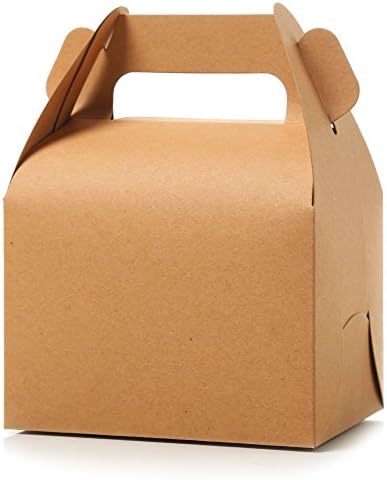 Kraft Treat Box with Handle Party Favors,Pack of 12