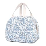 Lunch Box for Women,Cute Quilted Lunch Tote Bag,Reusable Insulated Lunch Box,Large Capacity Cooler Bag with Compartments for Work, Picnics or Travelling