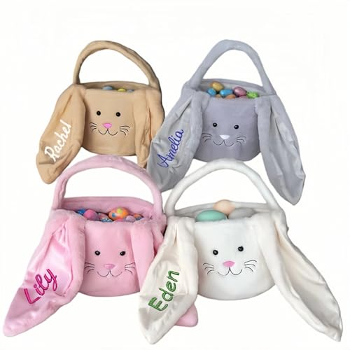 Embroidered Personalized Bunny Bag with Name, Kids...