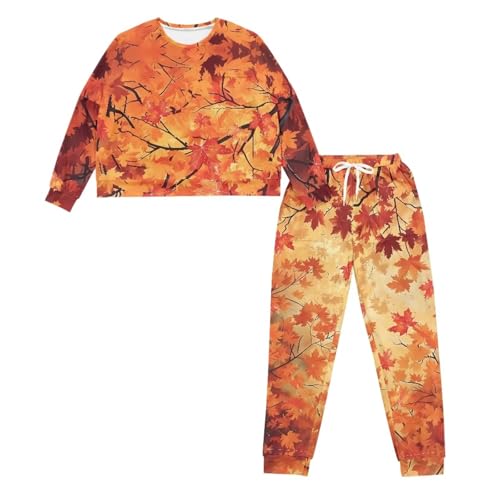 Image of Women's Pajamas Set Soft 2 Piece Loungewear Long Sleeve Pj Set Matching Sleepwear with Pockets for Women Plus Size