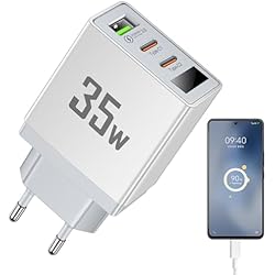 Cargador Portatil Para Celular Energizer Cargador USB tipo C, cargador de pared USB C - PD Cargador USB C Cargadores de pared para teléfono celular de carga rápida Potente - Cargador rápido del adaptador USB C del viaje con 3 puertos Moonyan