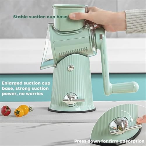 Rallador rotatorio 5 en 1 para cocina verde miniatura 6