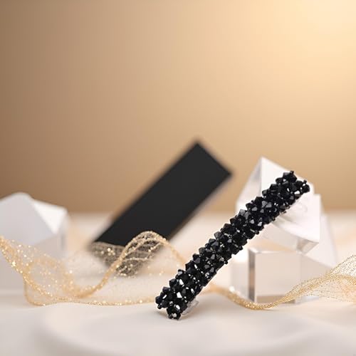 Pinza para cabello negra Zhuluck con diseño de pedrería hecha a mano, accesorio metálico para sujetar cabello para mujeres y niñas miniatura 6