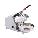 Tritaghiaccio Elettrico, Macchina per Il Ghiaccio, prevenzione degli Schizzi, Macchina elettrica a Cono di Neve a Due Lame, tritaghiaccio Domestico e Commerciale