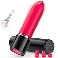 Mini Vibrator Vibratorensets für frauen Mit Vier Silikonköpfe-Sex Toys Lipstick Vibration für Frauen Sex Spielzeug für die Frau mit 10 VibrationModi, Leise Vibratoren Sexspielzeug für Frauen Paare