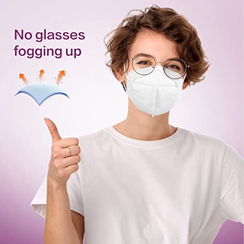Miuphro Kn95 Face Mask 50 Pack, Disposable Respirator Masks, 5 Layer Design Safety Mask For Protection, Ideal For Men And Women (White) #TOP3
