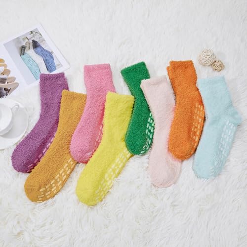 Image of American Trends Hospital Socks Non Slip Socks with Grips for Women Fuzzy Fluffy Grippy Socks Warm Slipper Socks