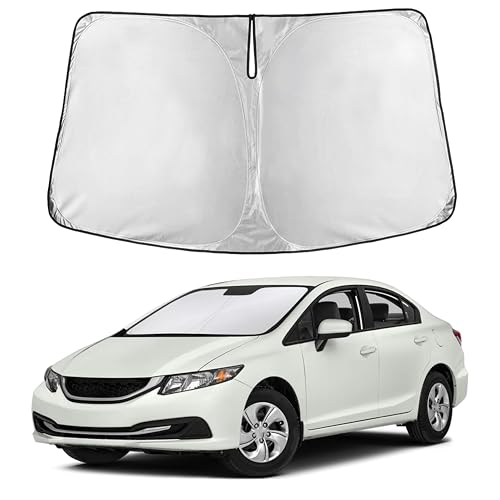 Image of Autovir Windshield Sun Shade Fit for 2012-2013 2014 2015 Honda Civic | Sunshade, Front Car Window Shades Sun Visor, Blocks UV Rays & Heat, Car Accessories