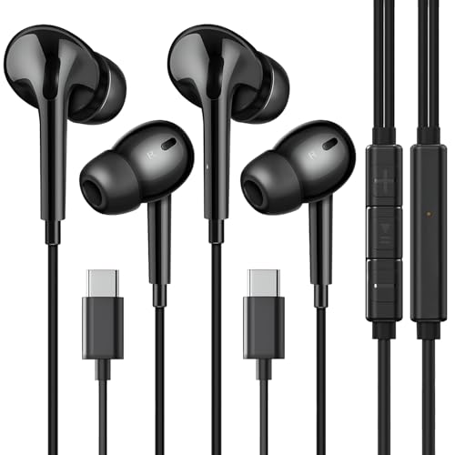 USB C Headphones for Samsung S24 (2 Pack)