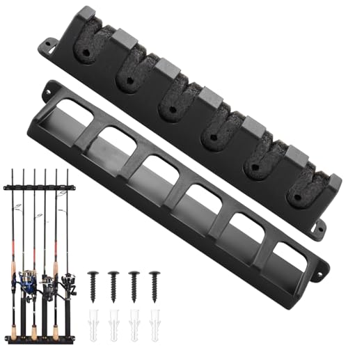 Angelrutenhalter Aus Holz - Wandmontage Für 5 Ruten Bis 3,8cm Durchmesser