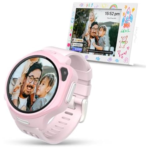 myFirst Fone R2 Kids Smart Watch Phone with eSIM & Video Calls Talk & Text, GPS,SOS Button, Ages 5-12, for USA & CA with 9" Digital Frame, Motion Detection, Alarm and Photo Sharing from Watch to Fram Cover