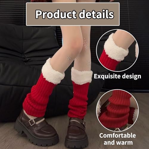 Image of 2 Pcs Leg Warmers Y2k, Leg Warmers, Y2k Accessories, Cute Kawaii Cream Legwarmers for Women Winter