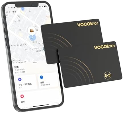 （11:30時点） VOCOlinc エアタグ カード型 財布用 超薄(0.16cm) （Apple「探す」のみ対応 ）紛失防止タグ 忘れ物防止 タグ スマートタグ Bluetooth トラッカー 探し物 (2202-2個)