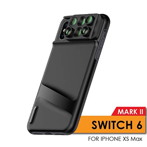 Ztylus Switch 6 MKII for Apple iPhone Xs Max: 6 in 1 Dual Optics Lens System (Fisheye, Telephoto, Wide-Angle, Macro and Super Macro), Double Layer Protection (for iPhone Xs Max)