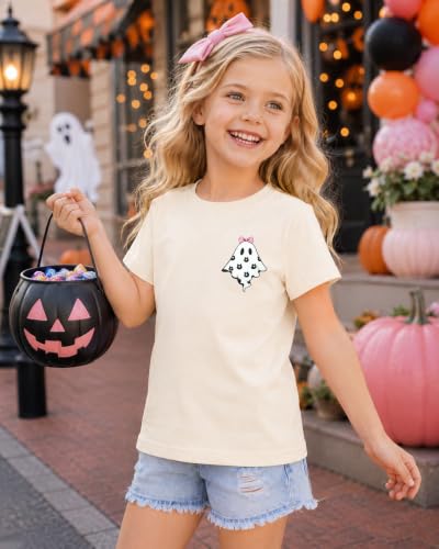 Halloween Shirts for Kids Toddler Ghost Graphic Tee Spooky Season Fall Tops - image 4