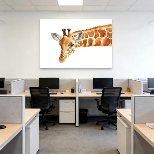 Impression giclée sur toile girafe RGsixiot cadre interne