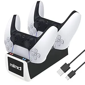 PS5 Controller Charger, Joso Dual Fast USB Dualsense Charging Station, Type C Docking Stand Dock for Sony Playstation 5 Controllers with LED Charge Indicator Lights