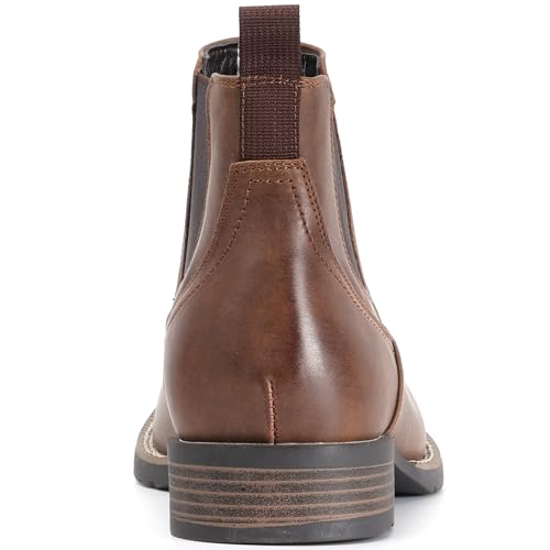 IXU Cowboy Boots For Men Square Toe Ankle Western Boots Casual Dress Slip On Men Shoes3