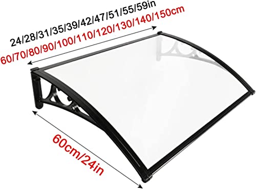 Modern Polycarbonate Rain Canopy Rainproof And Silent,Front Door Canopy Curved Window Awning Outdoor Awning Sunlight Protection, For Courtyard Patio Balcony 23.3.16 (Size : 60X100Cm) #TOP1