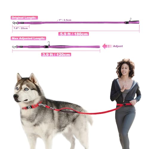 TSPRO Freihandleine Hund für Mittel bis Große Hunde, Verstellbar und Dauerhaft, mit Weichem Gepolstertem Griff und Metallschnalle (Militärgrün)
