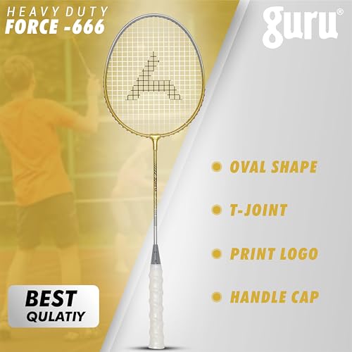 Image of GURU Force-666 Badminton Racket Pack of 1 for Men, Women Boys & Girls with Cover