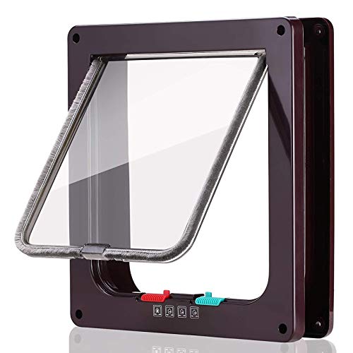 AGSYFFD Katzenklappe Mit 3 Schlössern - Weiß, 25x23,5cm, Für Innentüren & Fenster