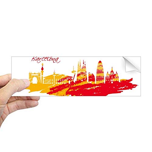 Barcelona adhesivo rectangular para parachoques coche vinilo silueta ciudad decorativo