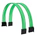 Formulamod SATA + Molex Power Extension Cable Kit, Male to Female 11.8 Inch Extender Sleeve Power Cables (Green)