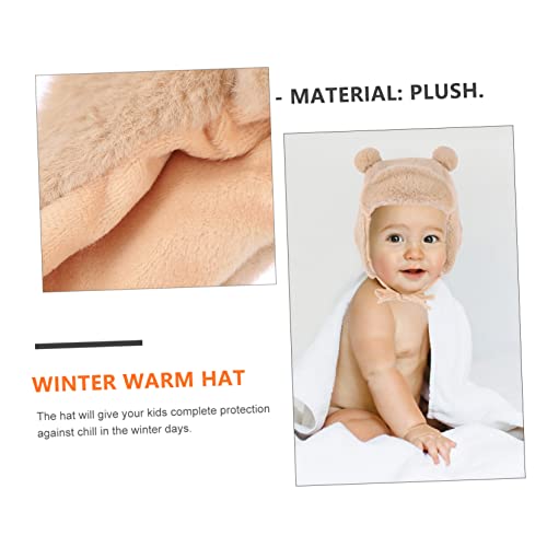 BESPORTBLE Boy Girl Plush Ear Flap Hat Warm Winter Cap Ear Protection for Girls Beanies Khaki3