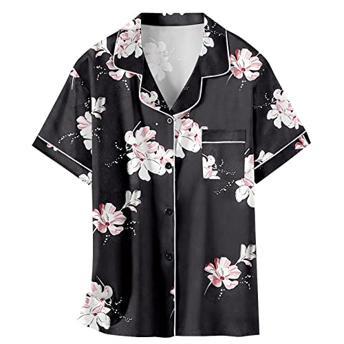 Image of Schbbbta Girls Womens Pajamas, Satin Silky Pjs Set Kids 2Pcs Button-Down Nightwear Sleepwear Gift for Mommy and me
