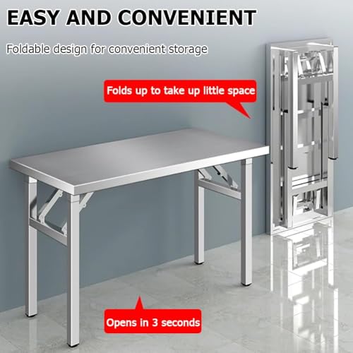 Table de préparation en acier inoxydable îlot de cuisine pliable - 4
