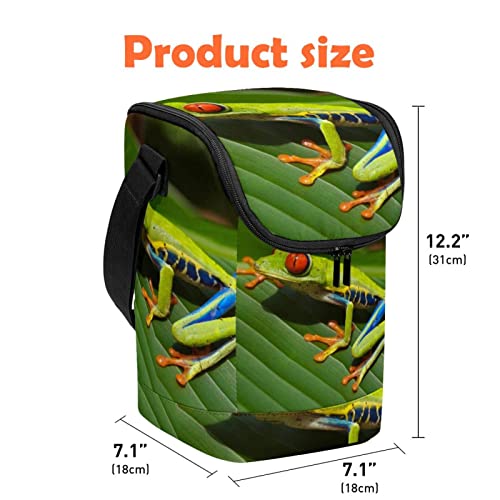 Bolsa de almuerzo impermeable con aislamiento térmico interior lonchera de rana lavable 5