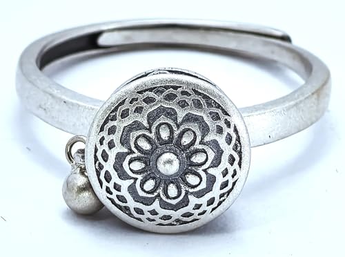 JAJAFOOK 925 Silver Rotating Rings Buddhist Tibetan Prayer Wheel Lotus Ring Good Luck Adjustable Ring4