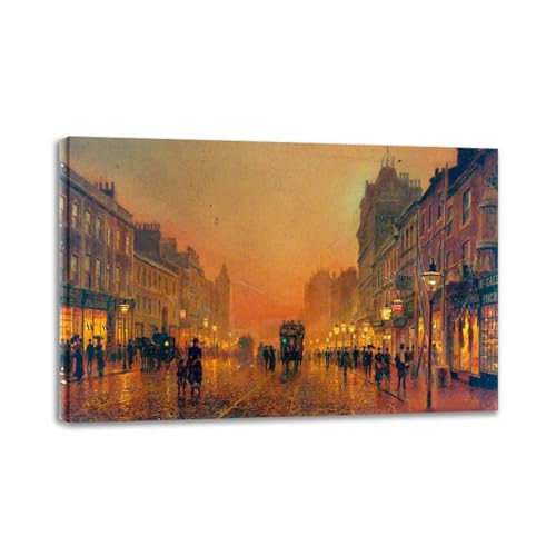 Toile murale avec paysage urbain Grimshaw : œuvre d'art encadrée haute finition 45x30