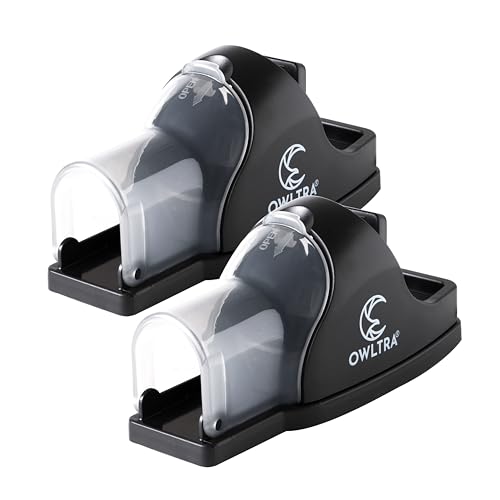 OWLTRA in-/Outdoor Safe Tunnel Snap Mouse Trap 2PCS, Instant Eliminate Rodent Snap Trap with Clear...