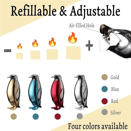 Encendedor Mini Antorcha Pinguino Azul Recargable miniatura 2