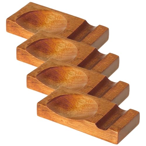 PRETYZOOM 4Pcs Spoon Rest and Chopstick Holder Stylish Kitchen Accessory for Forks and Spoons Chic Tabletop Decor for Home Cafe and Restaurant Rustic and Modern Design