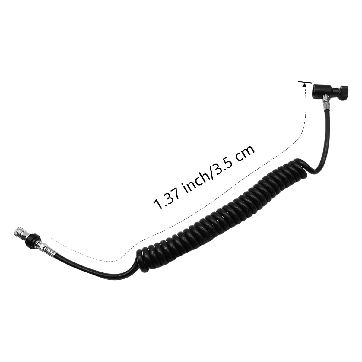 Tuyau de Bobine à Distance - Modèle ondulé avec Joint torique, raccord Rapide pour systèmes de Remplissage HPA/CO2 Airsoft et PCP