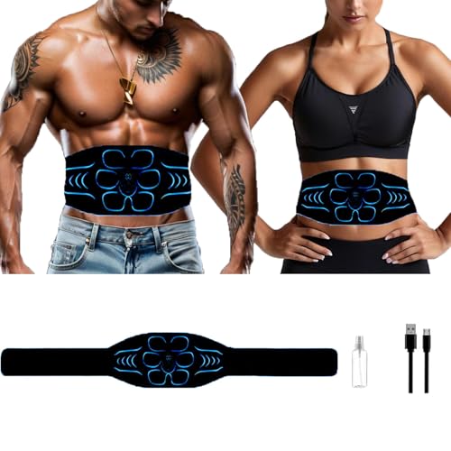 LSOSSTTLY Abs Stimulator Abdominal,Fitness Belt,Tactical X Abs Stimulator,Electronic Muscle Stimulator,Vital Flex Core Ab Stimulator,Men And Women。 Blue