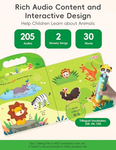 كتاب تلوين مائي قابل لاعادة الاستخدام من بيبي باص مع قلم مائي سحري بنمط حيوانات، كتاب رسم للتعليم المبكر لعمر 1-4 سنوات (اخضر)